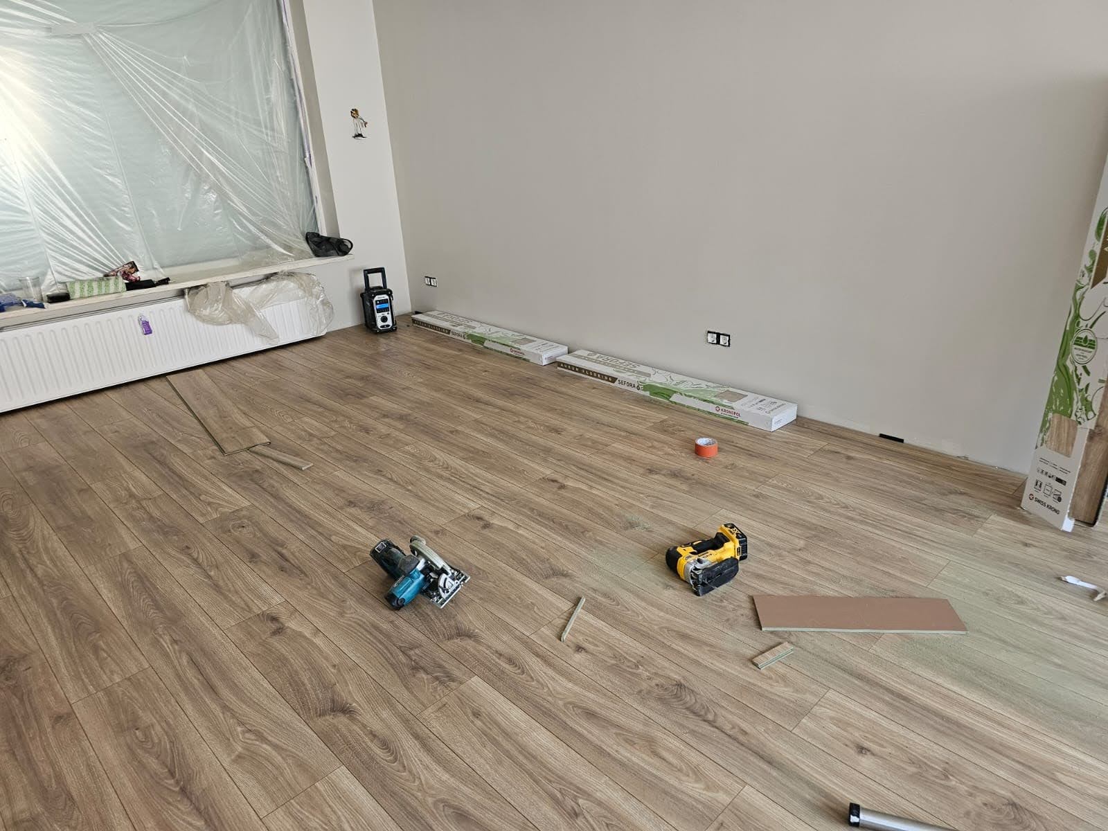Complete bathroom renovation from scratch - plumbing connections, floor & wall tiling, full fixture installation: shower cabin, toilet and concealed cistern